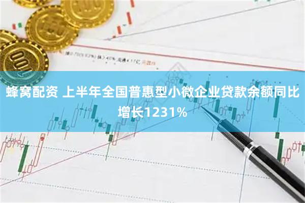 蜂窝配资 上半年全国普惠型小微企业贷款余额同比增长1231%