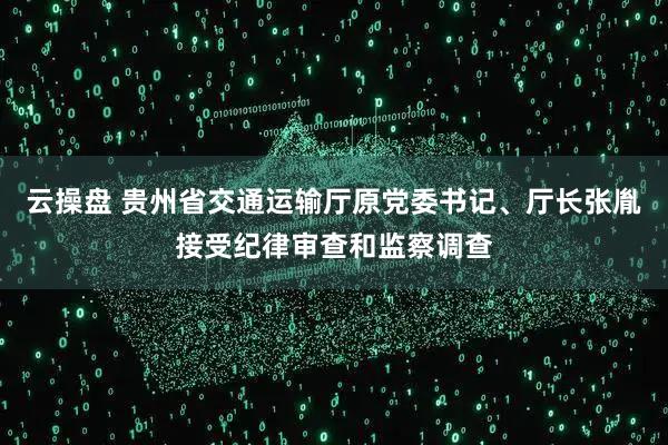 云操盘 贵州省交通运输厅原党委书记、厅长张胤接受纪律审查和监察调查